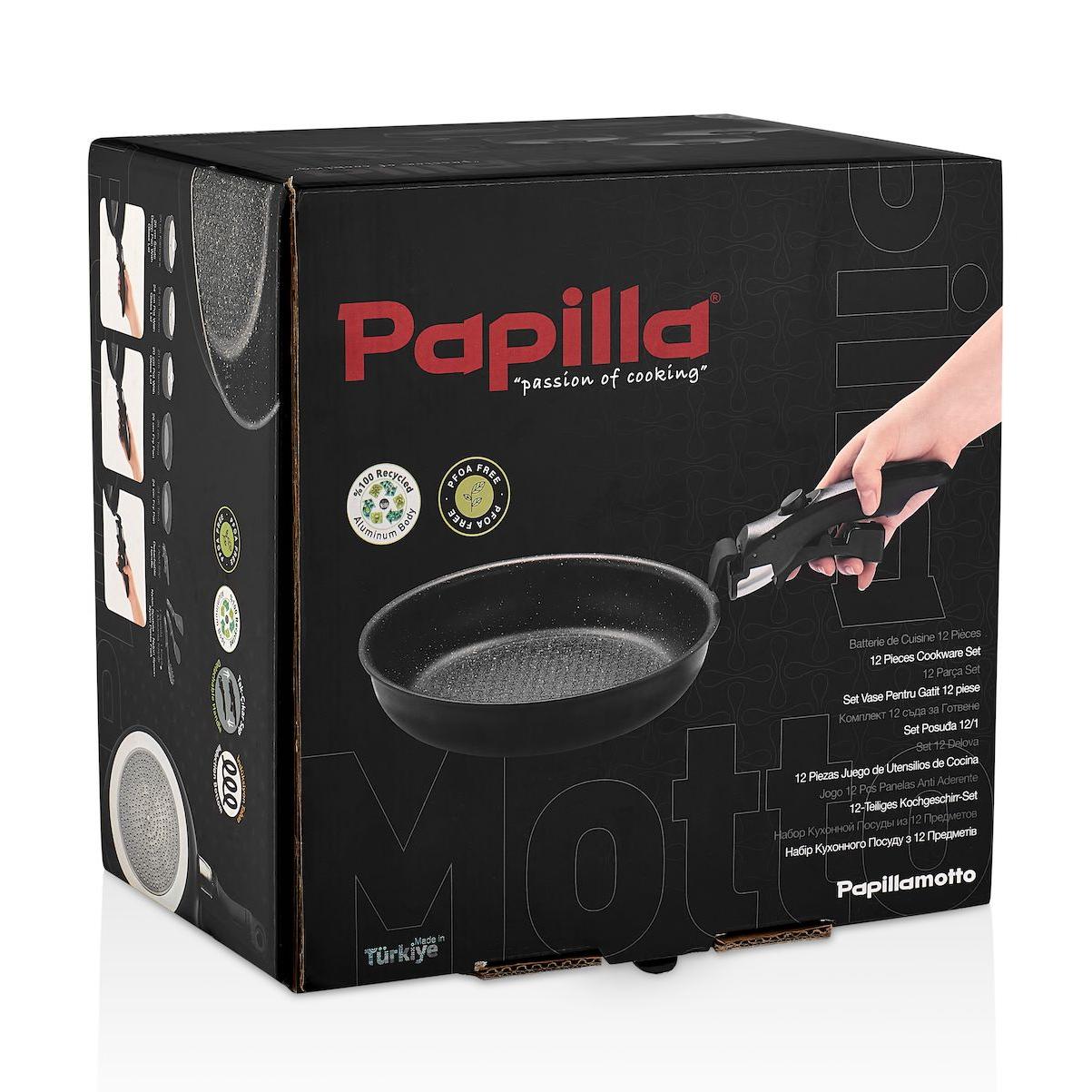 Papilla Motto 10 Parca Tencere Set, Siyah